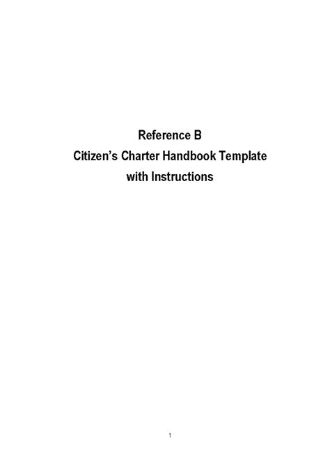 Citizen’s Charter Handbook Template with Instructions .